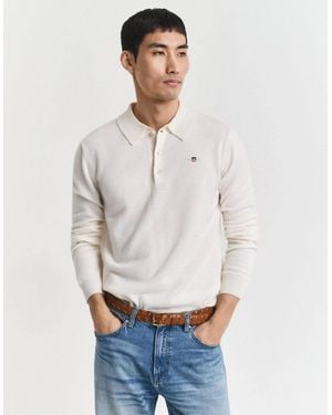 GANT Lambswool Polo Shirt - White