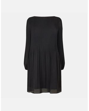 BOSS Dasie Crew Neck Long Sleeve Knee Length Dress - Black