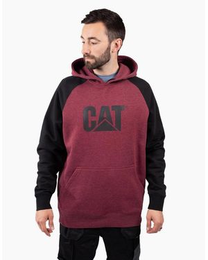 Caterpillar Raglan Hooded Sweatshirt Carmenere Heather - Red