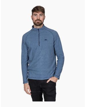 Trespass Keynote Anti Pilling 1/4 Zip Fleece Top - Blue