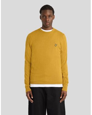 Lyle & Scott Cotton Merino Crew Neck Jumper - Yellow