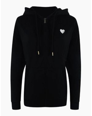 Love Moschino Small Heart Logo Zip Hoodie - Black