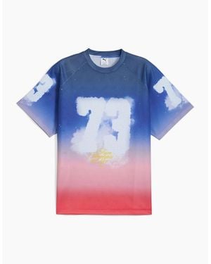 PUMA Hooptopia Sunset Hoops Jersey Short Sleeve Performance T-Shirt - Blue
