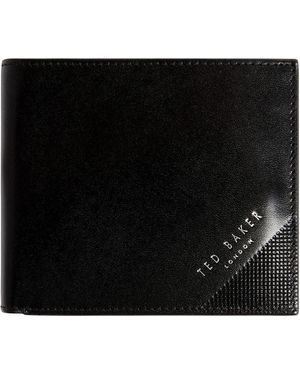 Ted Baker Prugs Embossed Corner Leather Bifold Wallet - Black