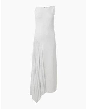 Ted Baker Azzina Sleeveless Knit Ivory Dress With Pleat Panel - White