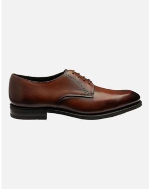 Loake Gosling Plain Derby Shoe Scotch Patina - Brown