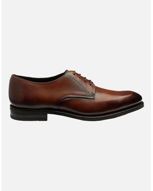 Loake Gosling Plain Derby Shoe Scotch Patina - Brown
