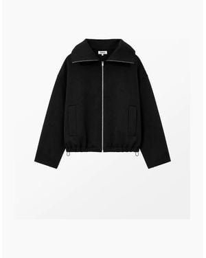 Ro&zo Ponte Funnel Neck Jacket - Black