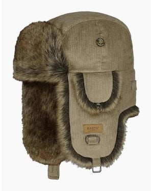 Barts Rib Cord Faux Fur Lining Strap Bomber Hat - Green