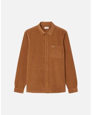 Lacoste Corduroy Long Sleeve Shirt - Brown