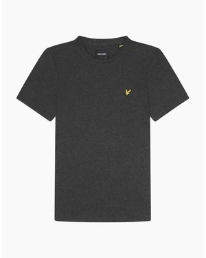 Lyle & Scott Lyle & Scott Branded Chest Logo Charcoal Marl T-Shirt - Black