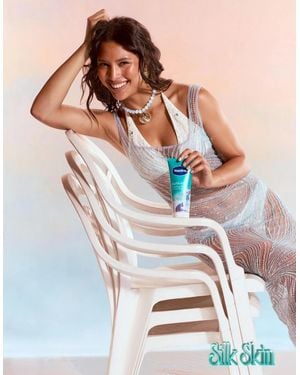 Oceanus Saltwater Slip Beaded Maxi Dress - Blue