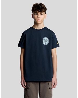 Lyle & Scott Graphic Badge Cotton T-Shirt - Blue