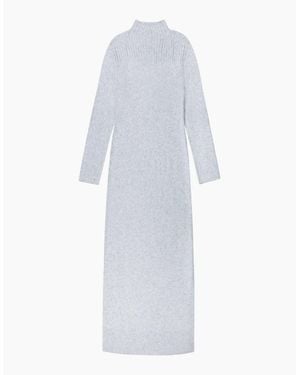 Ro&zo Rib Knit High Neck Dress - Grey