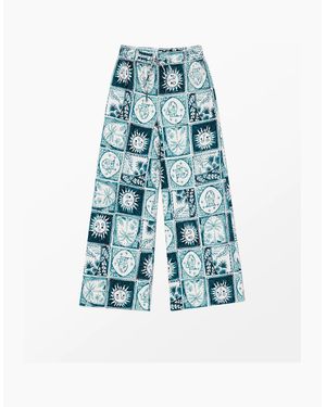 Ro&zo Petite Zodiac Print Trousers - Blue