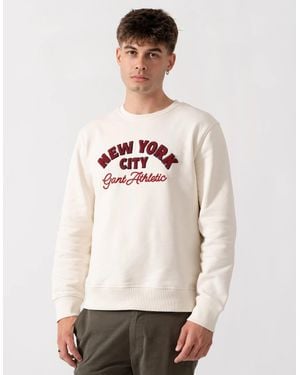 GANT Nyc Graphic Crew Neck Sweatshirt - Grey