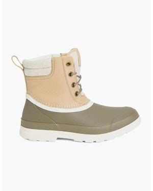 Muck Boot S Originals Duck Lace Memory Foam Wellington Boots Taupe Walnut - Metallic