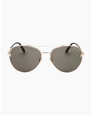 Tom Ford Shiny Rose Smoke Lensed Sunglasses - Grey