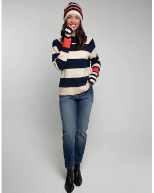Nooki Design Farah Knitted Stripe Beanie - Blue