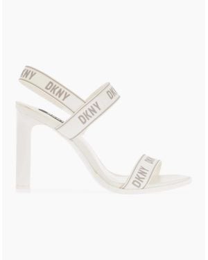 DKNY Balder Slingback Open Toe Heel Sandals - White