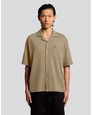 Lyle & Scott Short Sleeve Revere Collar Shirt - Natural