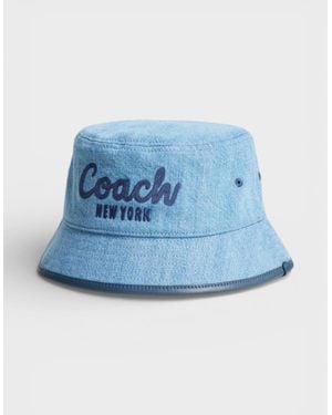COACH Embroidered Bucket Hat - Blue