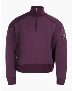 Parajumpers Quarter Zip Turtleneck Fleece Sweatshirt - Purple