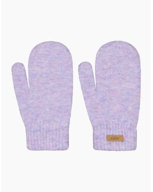 Barts Witzia Comfy Knitted Fleece Lines Mittens - Purple