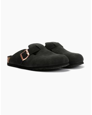 Original Penguin Penguin Poppy Fur Suede Mules - Black