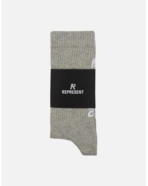 Represent Logo Socks Ice Marl - White