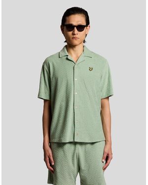 Lyle & Scott Honeycomb Effect Towelling Shirt - Green