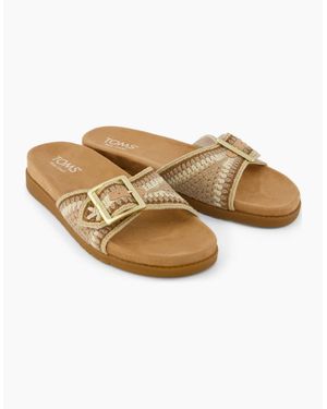 TOMS Marin Slide Textile Almond Multi Sandals - White