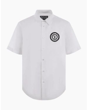 Versace Printed Logo Short Sleeve Shirt - White