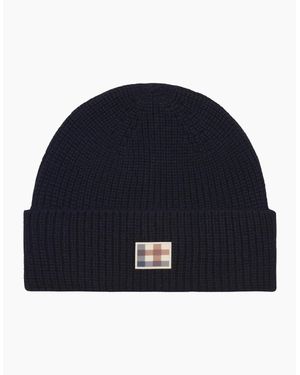 Aquascutum Active Label Beanie Hat - Blue
