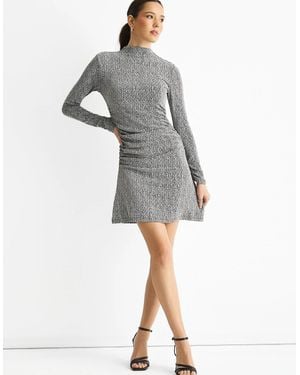 Gini London High Neck Stud Hot Fix Stretchy Mini Dress - Grey