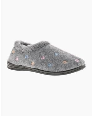 Strollers Fluffy Slippers Buds Slip On Uk Size - Grey