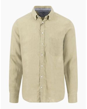 Fynch-Hatton Fynch-Hatton Long Sleeved Linen Shirt Pistachio - Natural