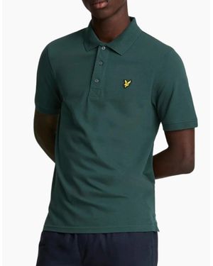Lyle & Scott Lyle & Scott Branded Chest Logo Argyle Polo Shirt - Green