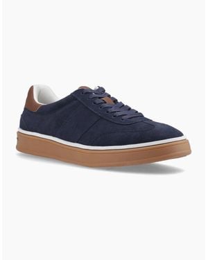 Hush Puppies Carlos Suede Trainer Leather Trainers - Blue