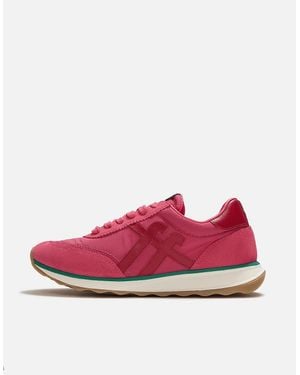 Fitflop Retro-Q Ff Fabric/Suede Trainers - Pink
