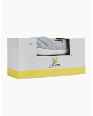 Lyle & Scott Padded Textured Moccasin Slippers - Grey