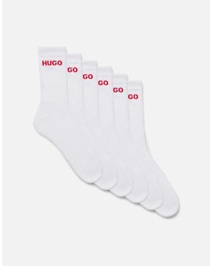 BOSS 6 Pack Of Quarter-Length Socks - White