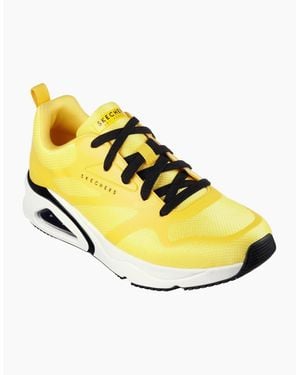 Skechers Mesh Print Overlay Low Top Trainers - Yellow