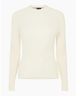 BOSS Mock Neck Long Sleeve Slim Fit T-Shirt - White