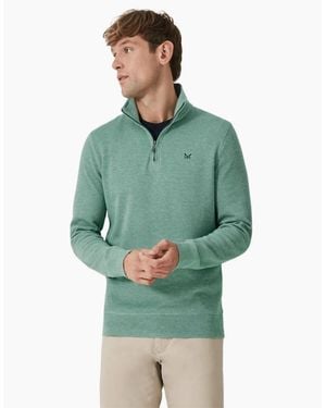 Crew French Rib Half Zip Sweatshirt - Green