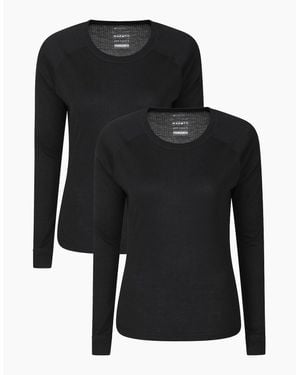 Mountain Warehouse Ladies Talus Thermal Base Layer Top (Pack Of 2) - Black