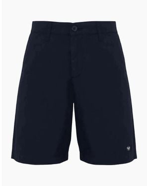 Emporio Armani Cotton Blend Lightweight Chino Shorts - Blue