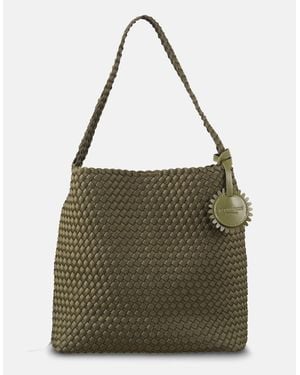 Ilse Jacobsen Braided Woven Shell Tote Bag - Green