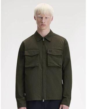 Fred Perry Ripstop Pocket Overshirt - Green