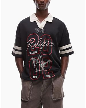 TRUE RELIGION Polo Shirts Short Sleeve Top - Black